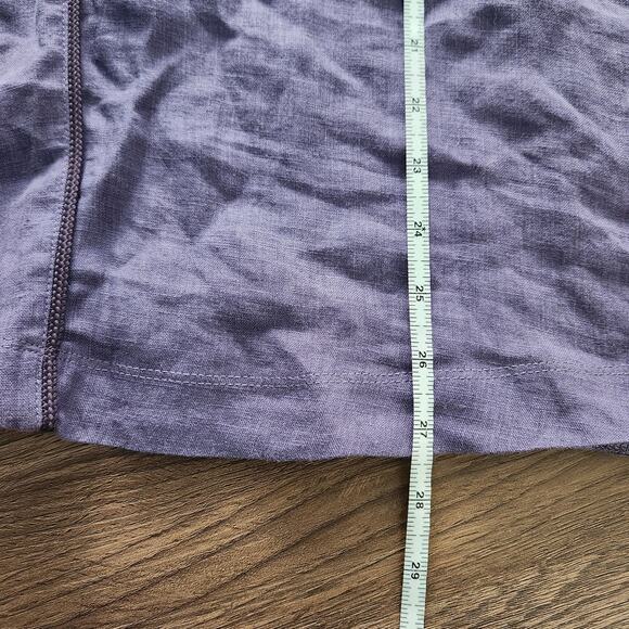 ALPHA STUDIO Linen Top‎ M/L Purple Cottage Minimalist Beach Coastal Grandma - Picture 9 of 9